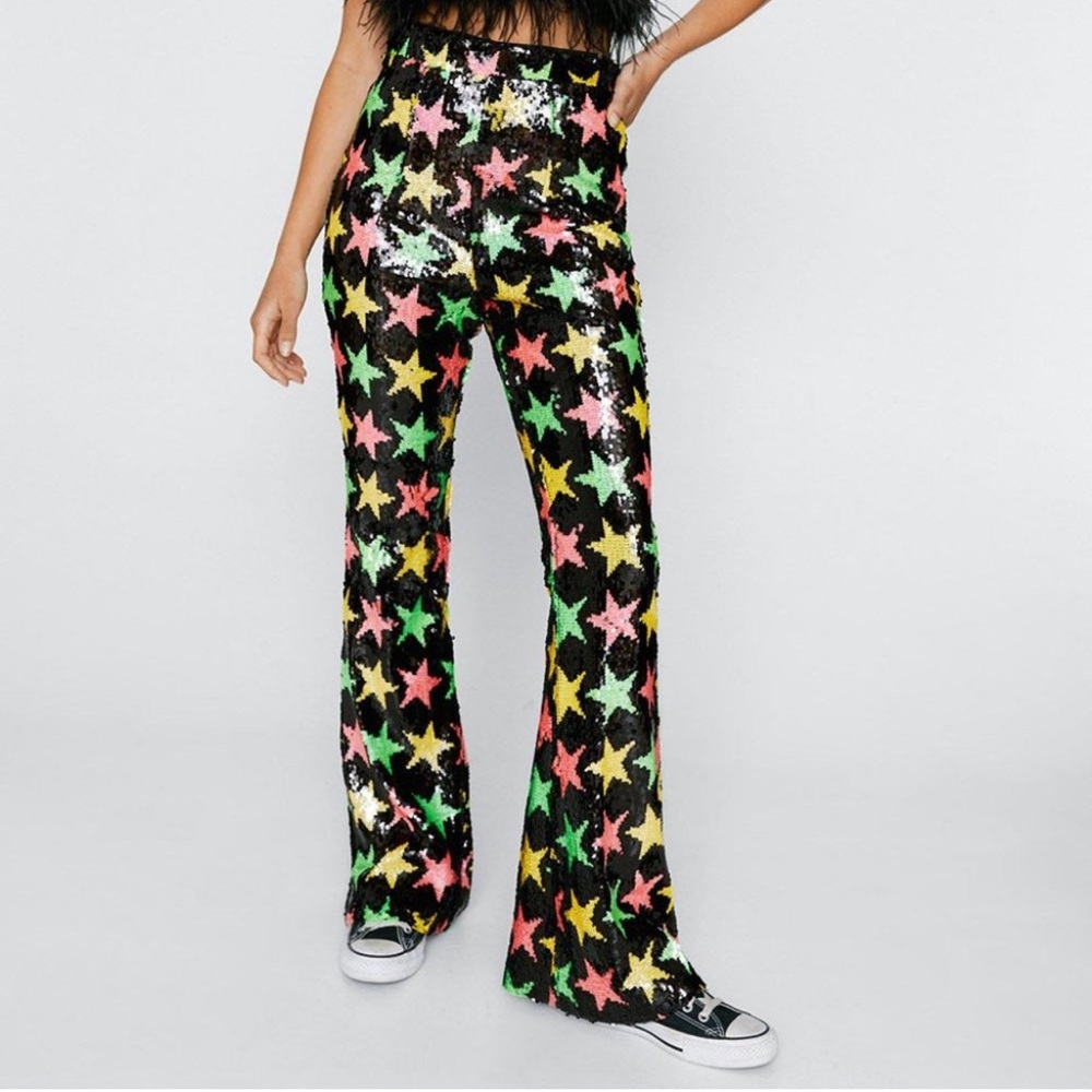 Nasty gal sequins pants size 14 NWT